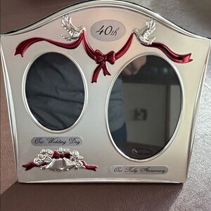 Nib Silver and Ruby 40th Anniversary Photo Frame